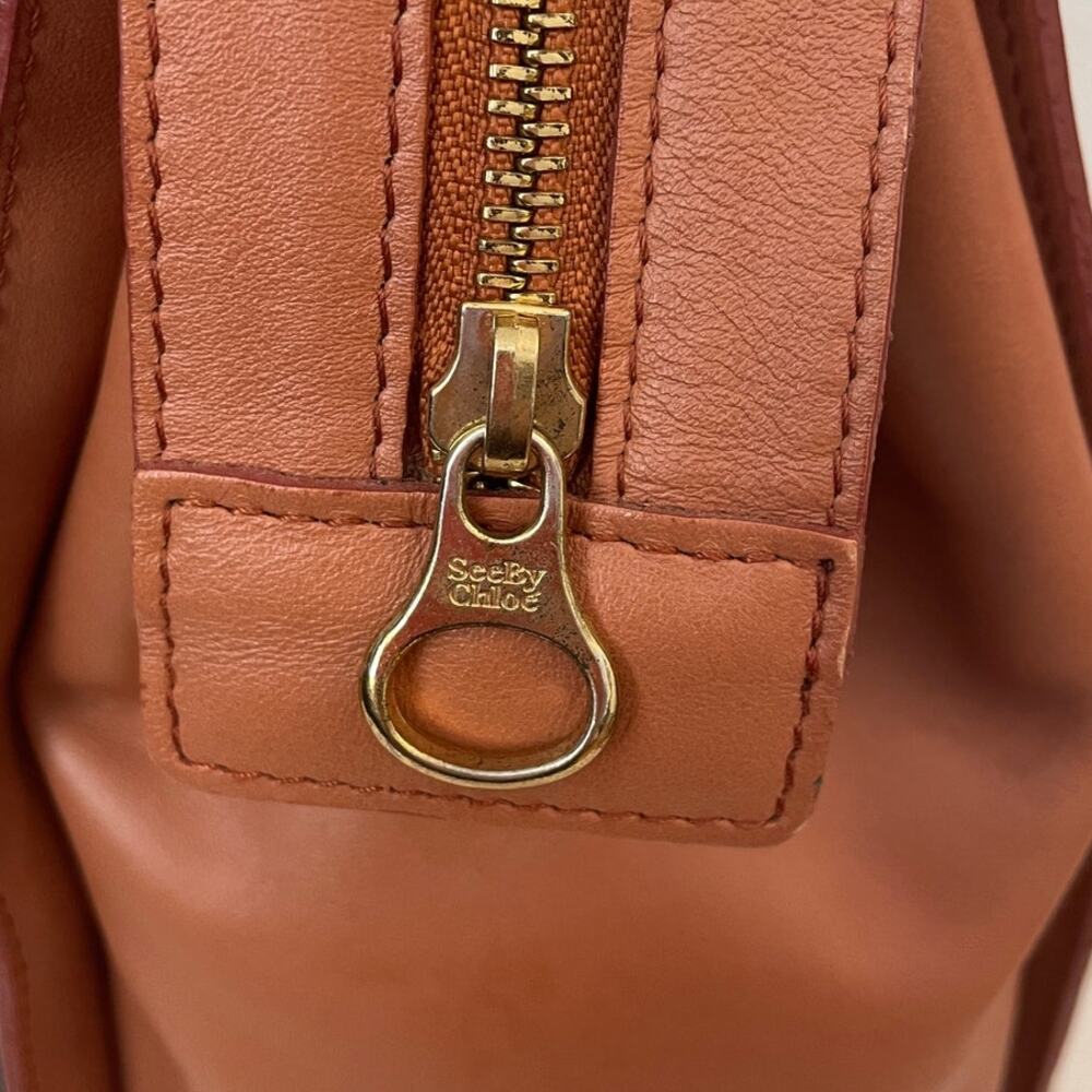 SEE BY CHLOE Cognac Leather Tote with Original Star Charm EUC - Picture 12 of 12